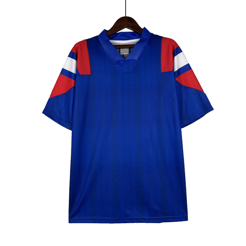 Vintage voetbal jersey drukte team club voetbal uniform vol team set voetbal shirts