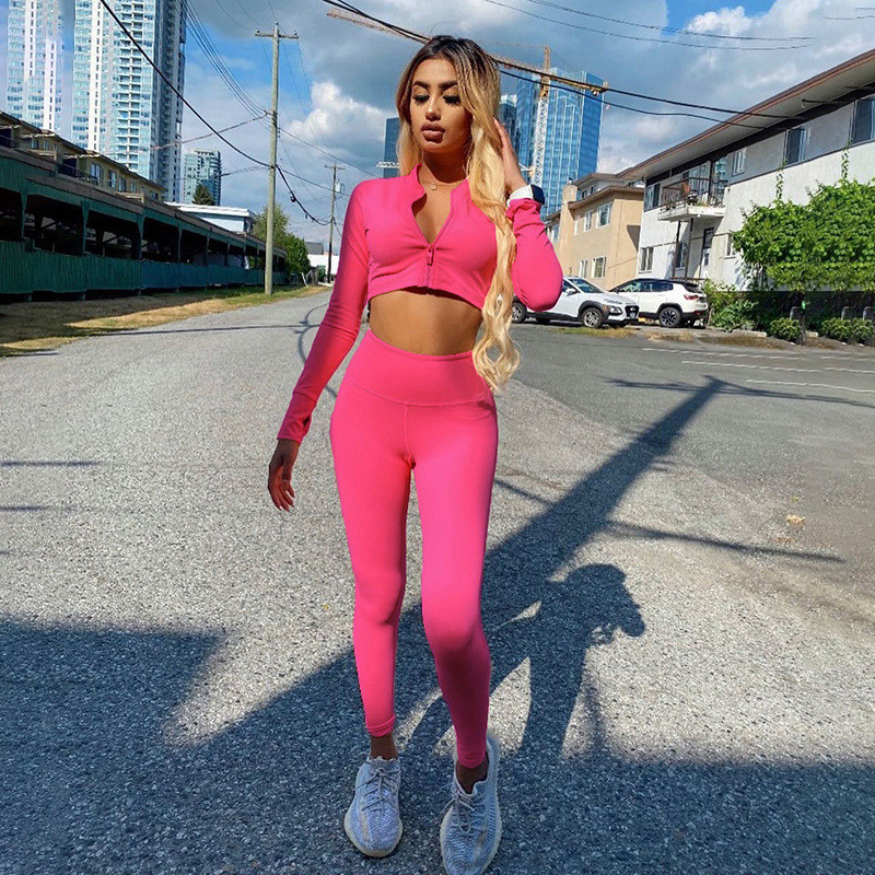 Loose Fit Dames Tracksuit Long Sleeve Gym Set voor Fitness Training Midi Length Sport Outfit